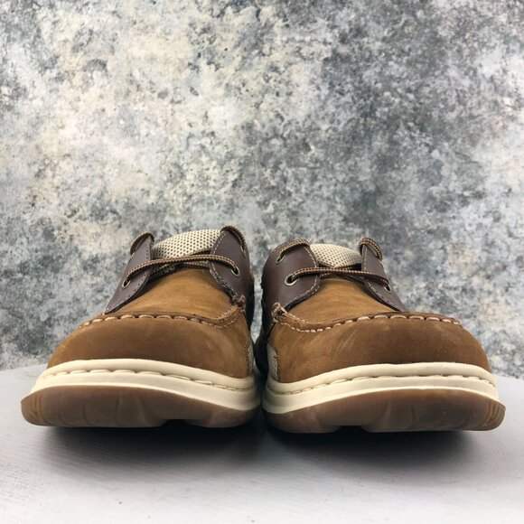 Hunter's Bay Men's Size 9.5 Leather Collection Brown Closed Toe Boat Shoes - Picture 2 of 13